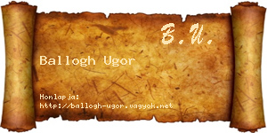 Ballogh Ugor névjegykártya